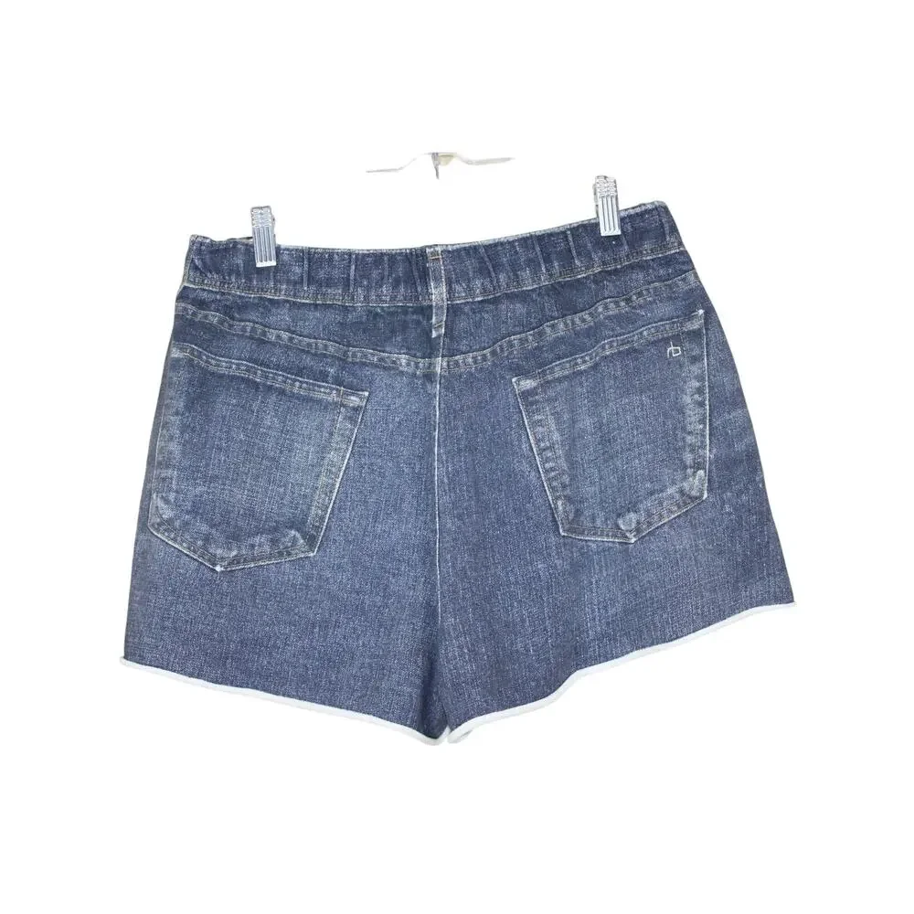 Rag & Bone Blue Faux Distressed Denim Cotton Casual Stretchy Soft Summer Shorts